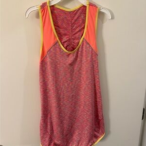 Women's Pink and Orange Sleeveless Workout Tank